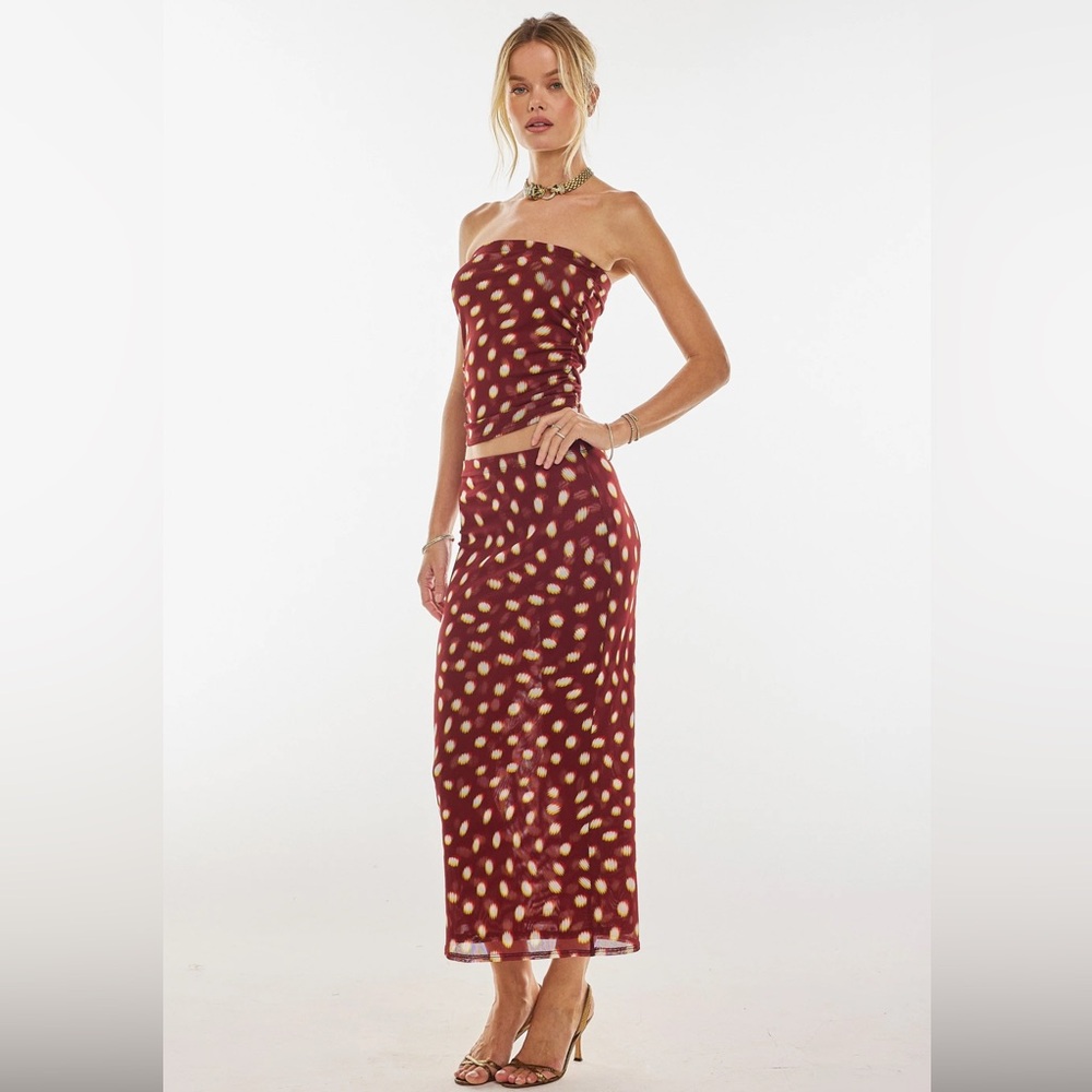 Resa Clyde Mesh skirt in Spice NWT